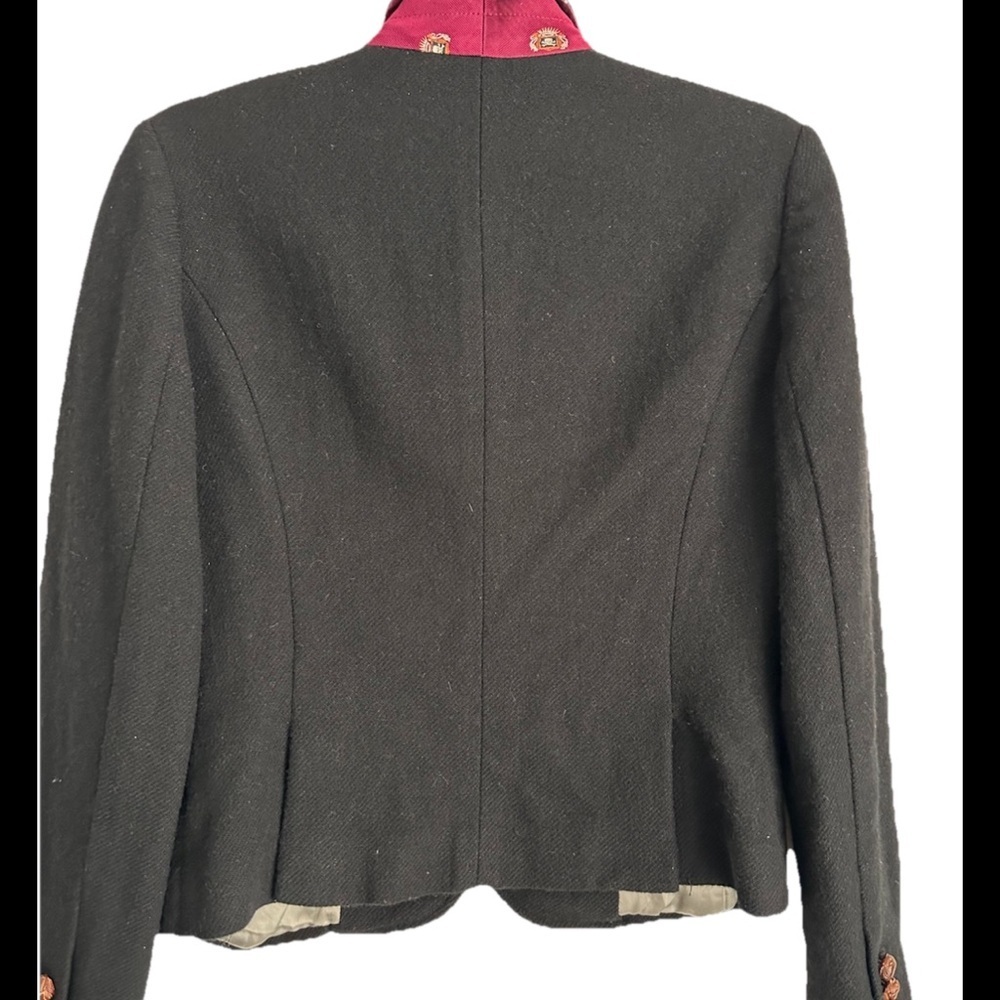 J CREW Black Wool Rare VINTAGE Academia Robert Noble Fox Hunt Scotch Jacket Sz 6 - Picture 3 of 11